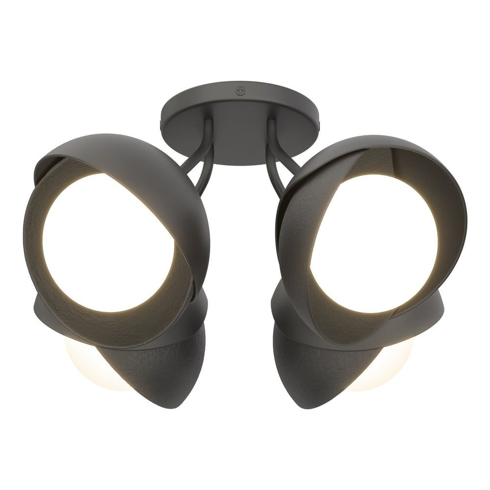 Hubbardton Forge - Four Light Semi-Flush Mount - Brooklyn - Black- Union Lighting Luminaires Decor