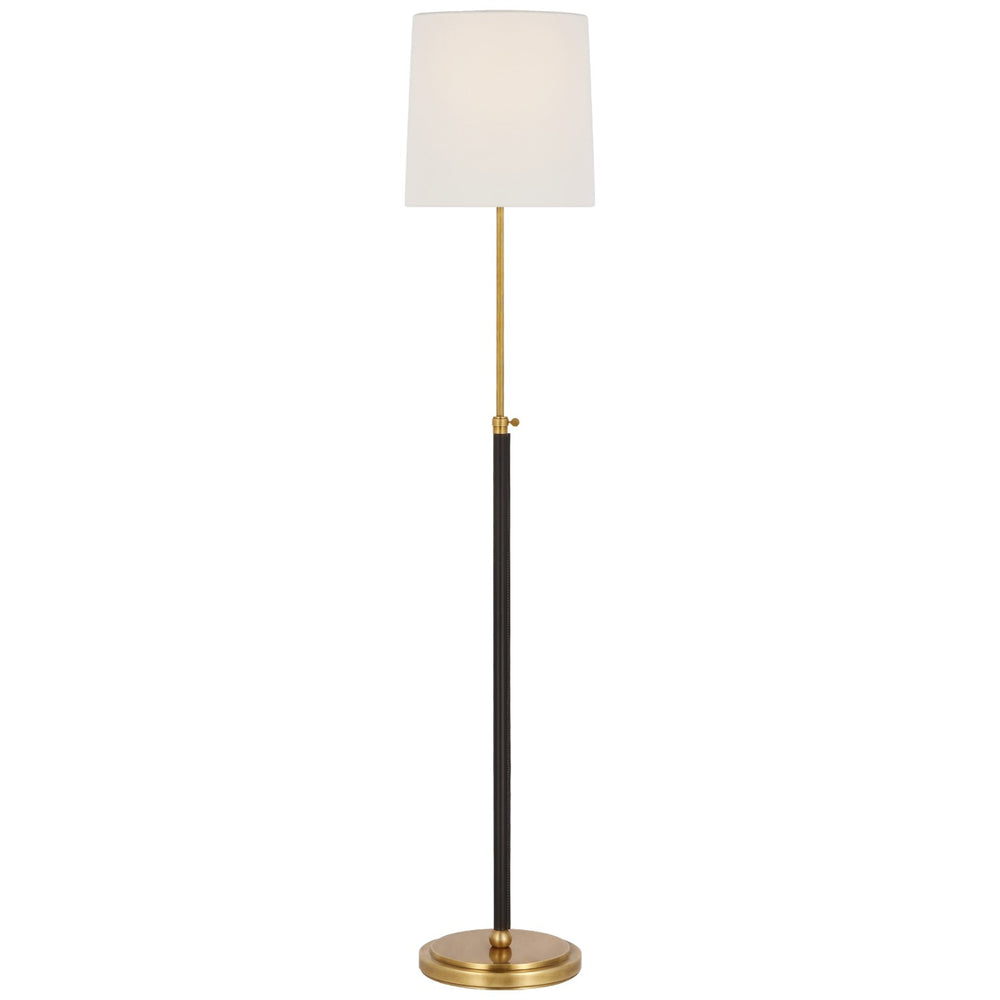 Visual Comfort Signature Canada - LED Floor Lamp - Bryant Wrapped - Hand-Rubbed Antique Brass and Chocolate Leather- Union Lighting Luminaires Decor