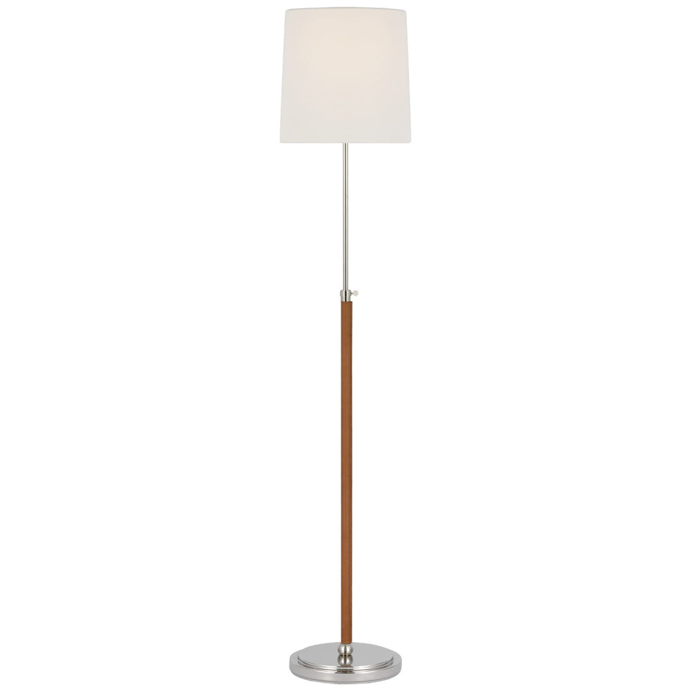 Visual Comfort Signature Canada - LED Floor Lamp - Bryant Wrapped - Polished Nickel and Natural Leather- Union Lighting Luminaires Decor
