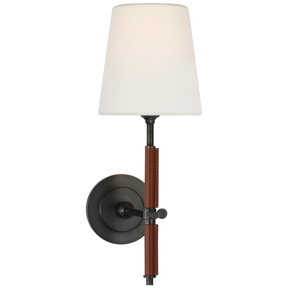 Visual Comfort Signature Canada - LED Wall Sconce - Bryant Wrapped - Bronze and Saddle Leather- Union Lighting Luminaires Decor