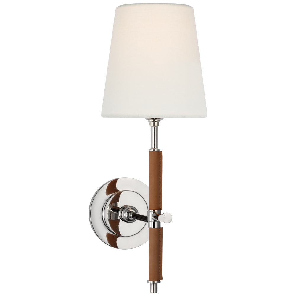 Visual Comfort Signature Canada - LED Wall Sconce - Bryant Wrapped - Polished Nickel and Natural Leather- Union Lighting Luminaires Decor