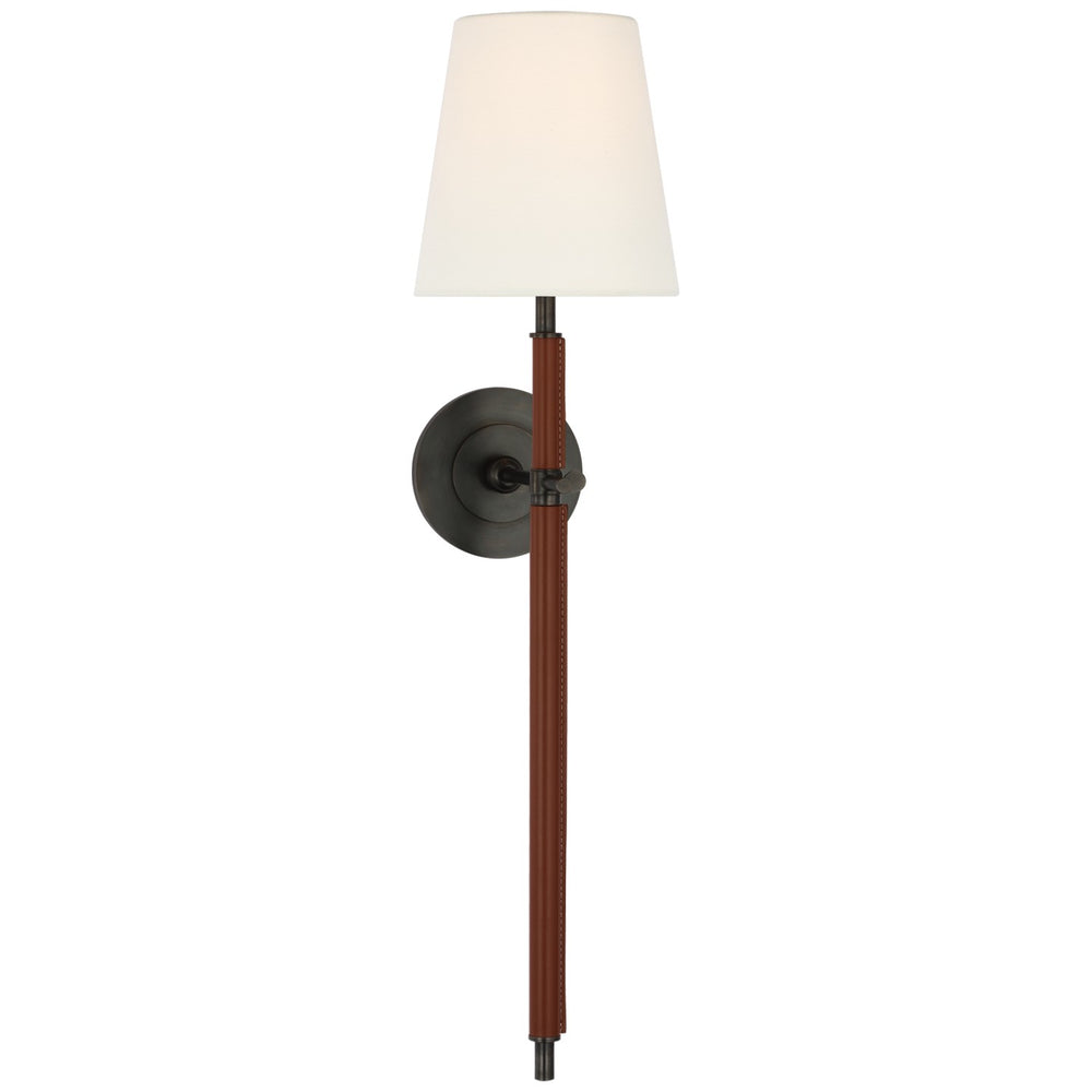 Visual Comfort Signature Canada - LED Wall Sconce - Bryant Wrapped - Bronze and Saddle Leather- Union Lighting Luminaires Decor