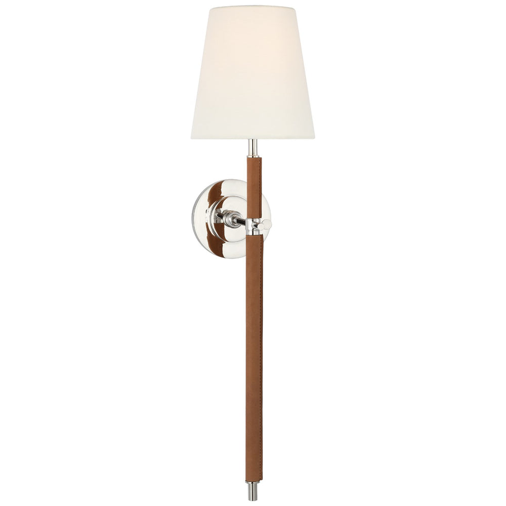 Visual Comfort Signature Canada - LED Wall Sconce - Bryant Wrapped - Polished Nickel and Natural Leather- Union Lighting Luminaires Decor