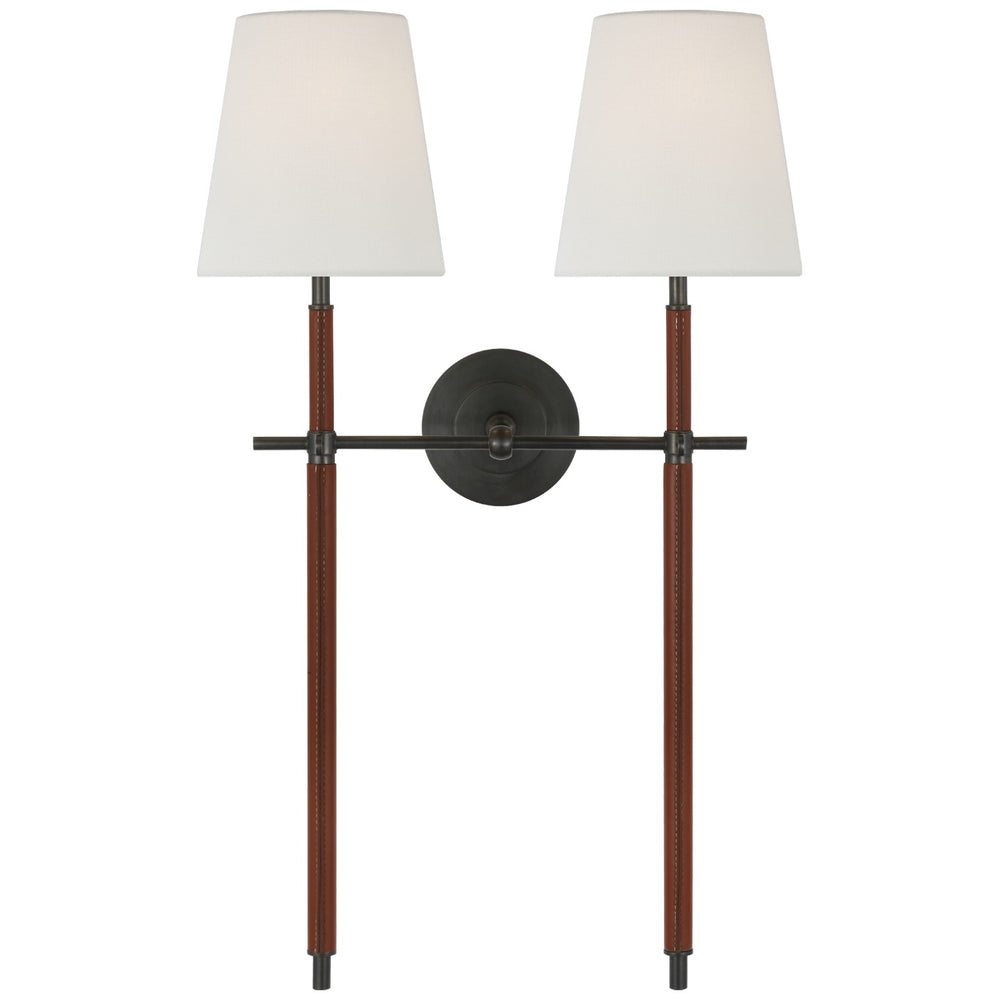 Visual Comfort Signature Canada - LED Wall Sconce - Bryant Wrapped - Bronze and Saddle Leather- Union Lighting Luminaires Decor