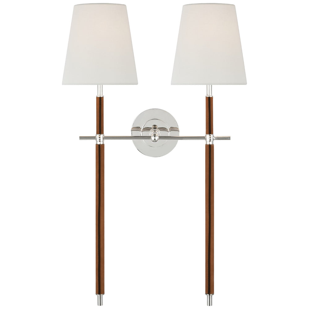 Visual Comfort Signature Canada - LED Wall Sconce - Bryant Wrapped - Polished Nickel and Natural Leather- Union Lighting Luminaires Decor