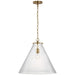 Visual Comfort Signature Canada - LED Pendant - Katie Conical - Hand-Rubbed Antique Brass- Union Lighting Luminaires Decor