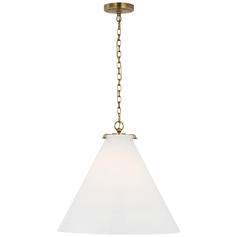 Visual Comfort Signature Canada - LED Pendant - Katie Conical - Hand-Rubbed Antique Brass- Union Lighting Luminaires Decor