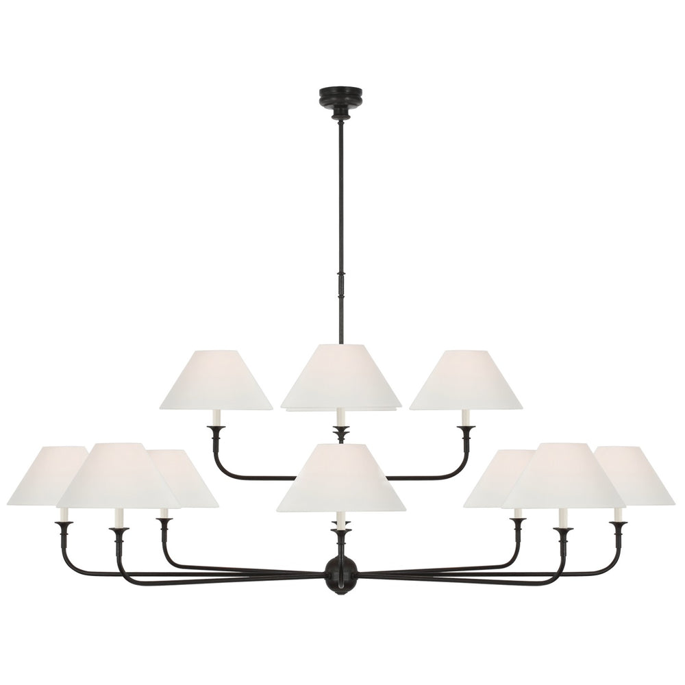 Visual Comfort Signature Canada - LED Chandelier - Piaf - Aged Iron and Ebonized Oak- Union Lighting Luminaires Decor