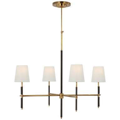 Visual Comfort Signature Canada - LED Chandelier - Bryant Wrapped - Hand-Rubbed Antique Brass and Chocolate Leather- Union Lighting Luminaires Decor