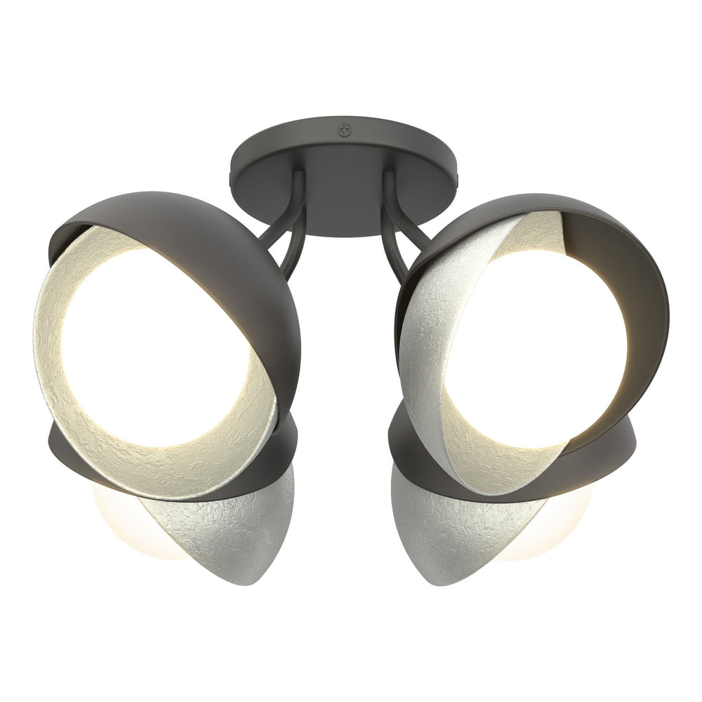 Hubbardton Forge - Four Light Semi-Flush Mount - Brooklyn - Black- Union Lighting Luminaires Decor