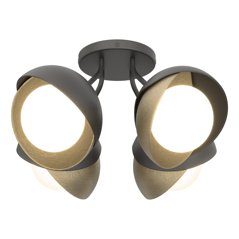 Hubbardton Forge - Four Light Semi-Flush Mount - Brooklyn - Black- Union Lighting Luminaires Decor