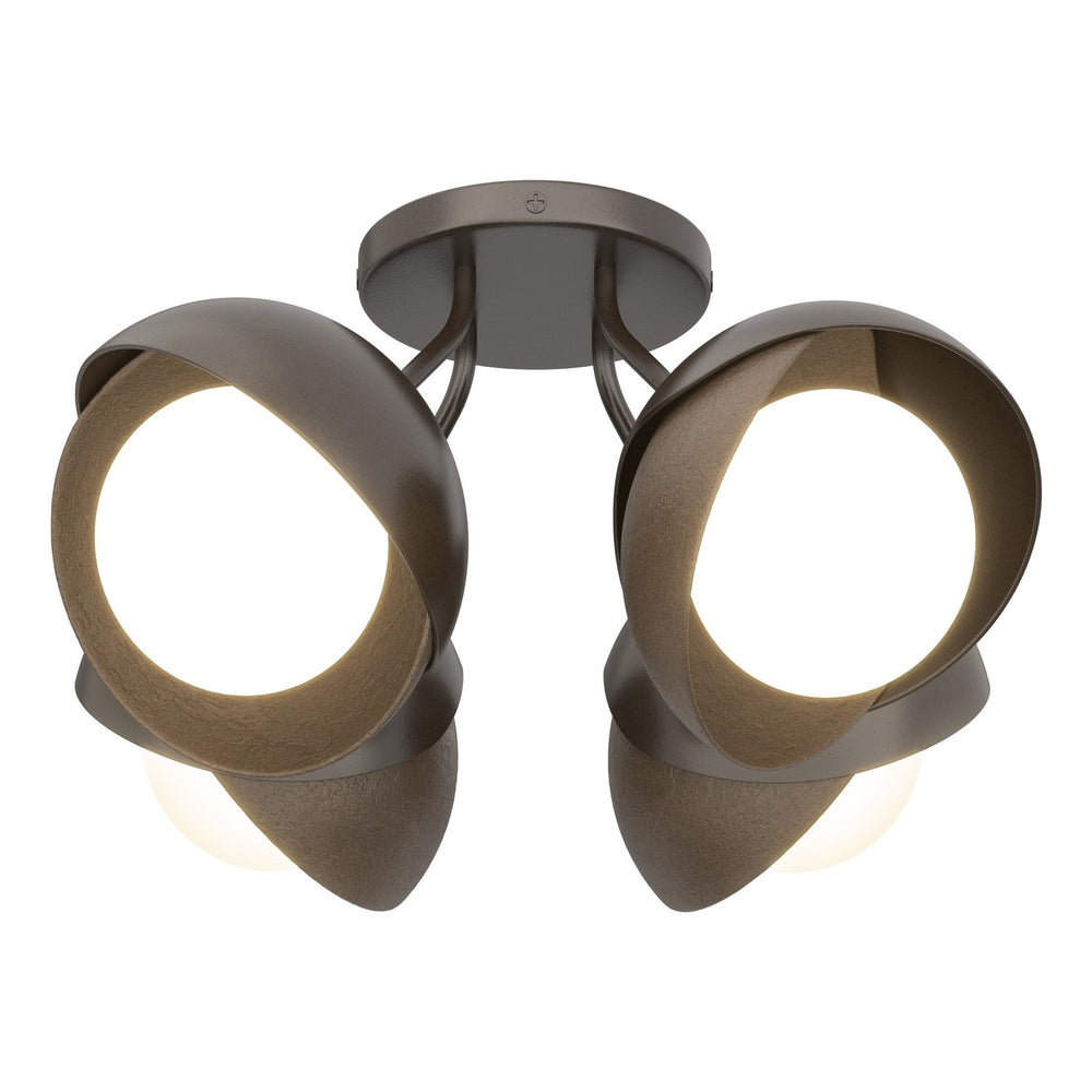 Hubbardton Forge - Four Light Semi-Flush Mount - Brooklyn - Oil Rubbed Bronze- Union Lighting Luminaires Decor