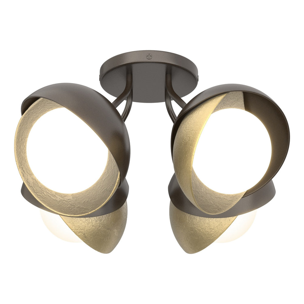 Hubbardton Forge - Four Light Semi-Flush Mount - Brooklyn - Oil Rubbed Bronze- Union Lighting Luminaires Decor