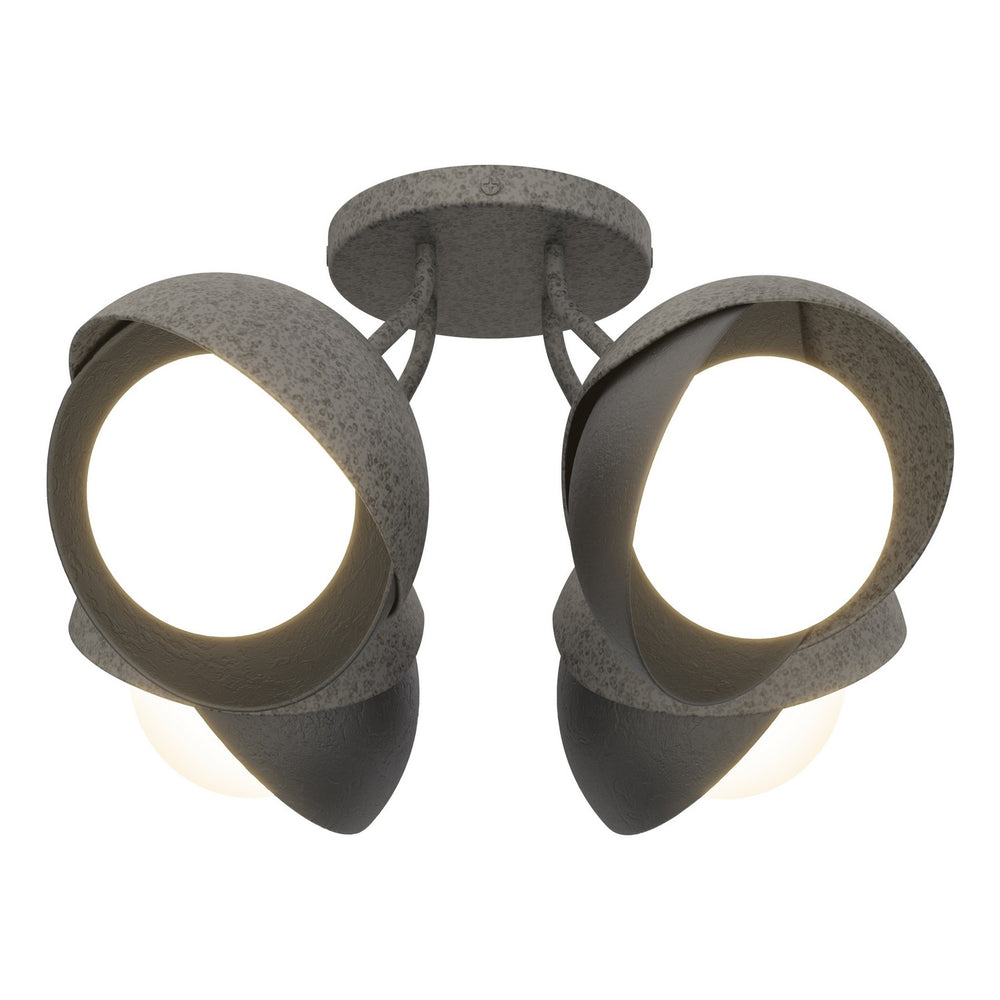 Hubbardton Forge - Four Light Semi-Flush Mount - Brooklyn - Natural Iron- Union Lighting Luminaires Decor
