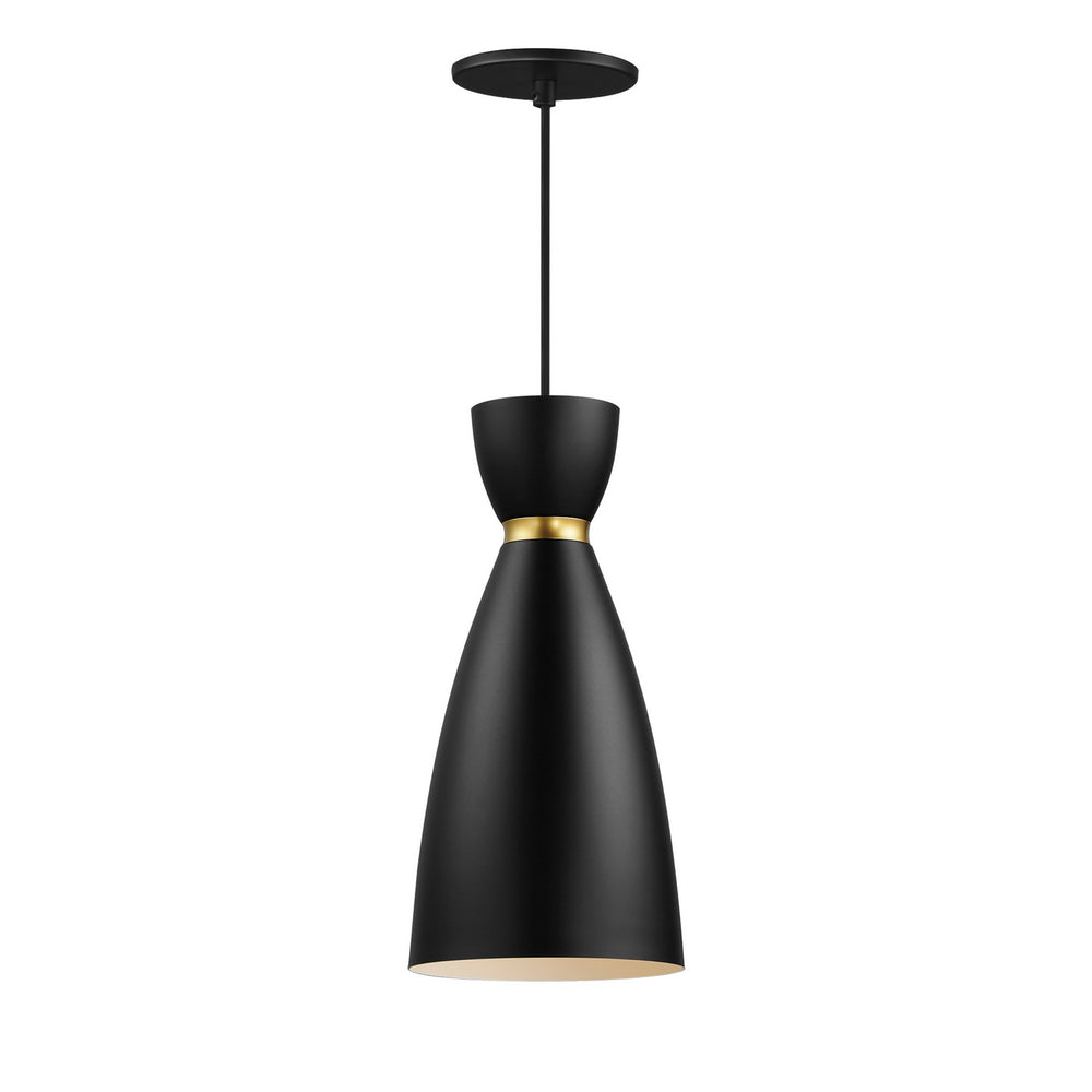 Maxim - One Light Mini Pendant - Carillon - Black / Satin Brass- Union Lighting Luminaires Decor