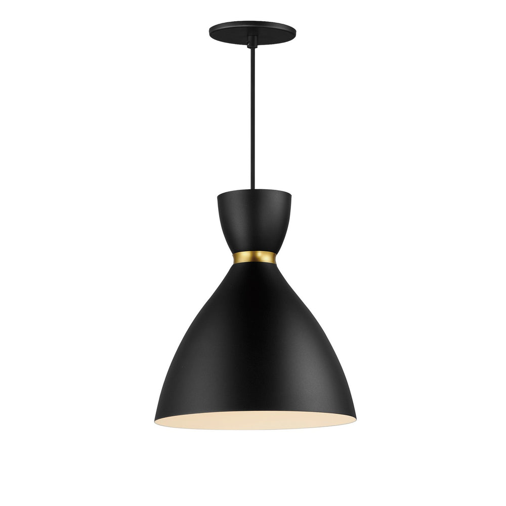 Maxim - One Light Mini Pendant - Carillon - Black / Satin Brass- Union Lighting Luminaires Decor