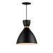 Maxim - One Light Mini Pendant - Carillon - Black / Satin Brass- Union Lighting Luminaires Decor