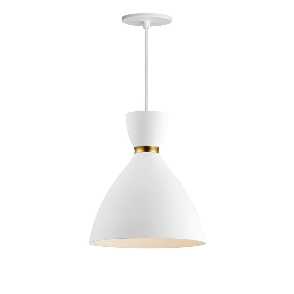 Maxim - One Light Mini Pendant - Carillon - White/Satin Brass- Union Lighting Luminaires Decor