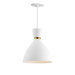 Maxim - One Light Mini Pendant - Carillon - White/Satin Brass- Union Lighting Luminaires Decor