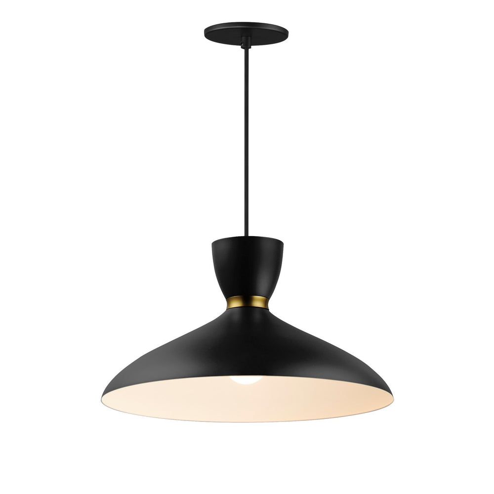 Maxim - One Light Pendant - Carillon - Black / Satin Brass- Union Lighting Luminaires Decor