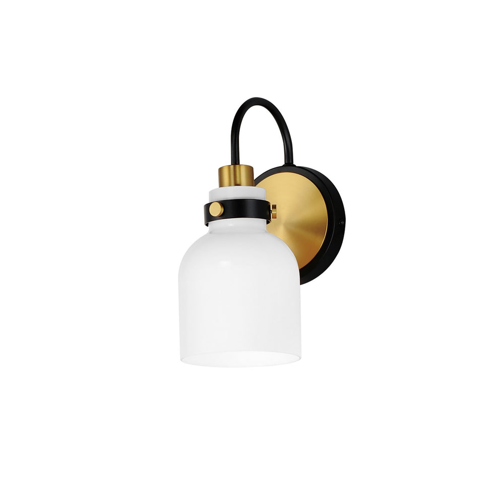 Maxim - One Light Wall Sconce - Milk - Satin Brass- Union Lighting Luminaires Decor