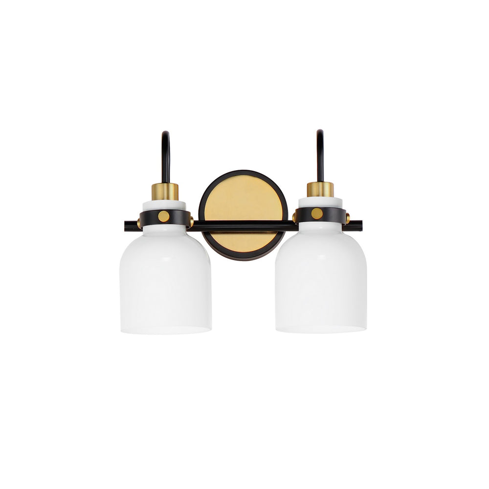 Maxim - Two Light Bath Vanity - Milk - Satin Brass- Union Lighting Luminaires Decor