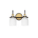 Maxim - Two Light Bath Vanity - Milk - Satin Brass- Union Lighting Luminaires Decor