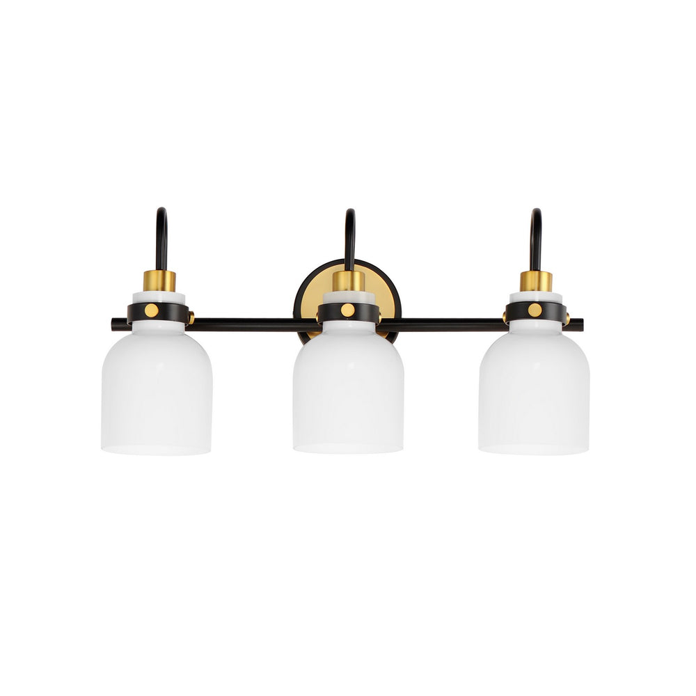 Maxim - Three Light Bath Vanity - Milk - Satin Brass- Union Lighting Luminaires Decor