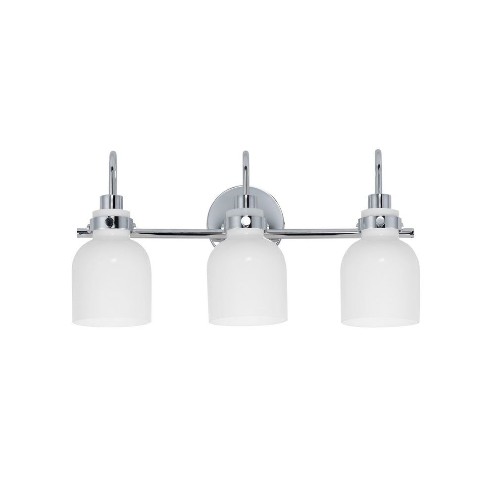 Maxim - Three Light Bath Vanity - Milk - Polished Chrome- Union Lighting Luminaires Decor