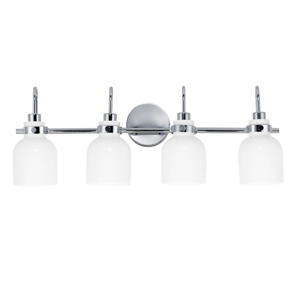 Maxim - Four Light Bath Vanity - Milk - Polished Chrome- Union Lighting Luminaires Decor