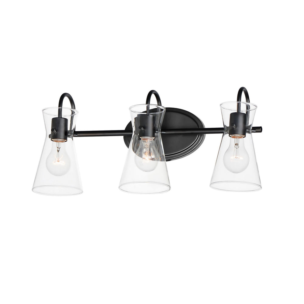 Maxim - Three Light Bath Vanity - Ava - Black- Union Lighting Luminaires Decor