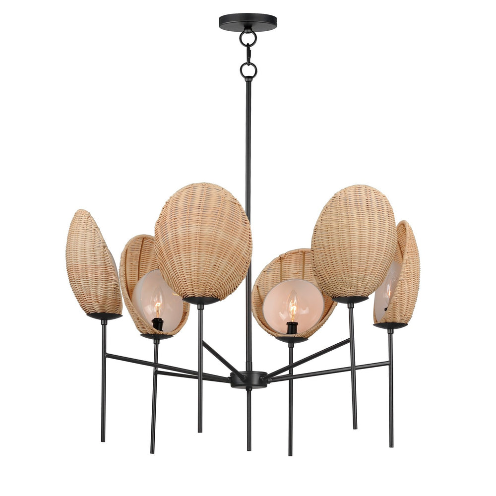 Maxim - Six Light Chandelier - Maldives - Black- Union Lighting Luminaires Decor
