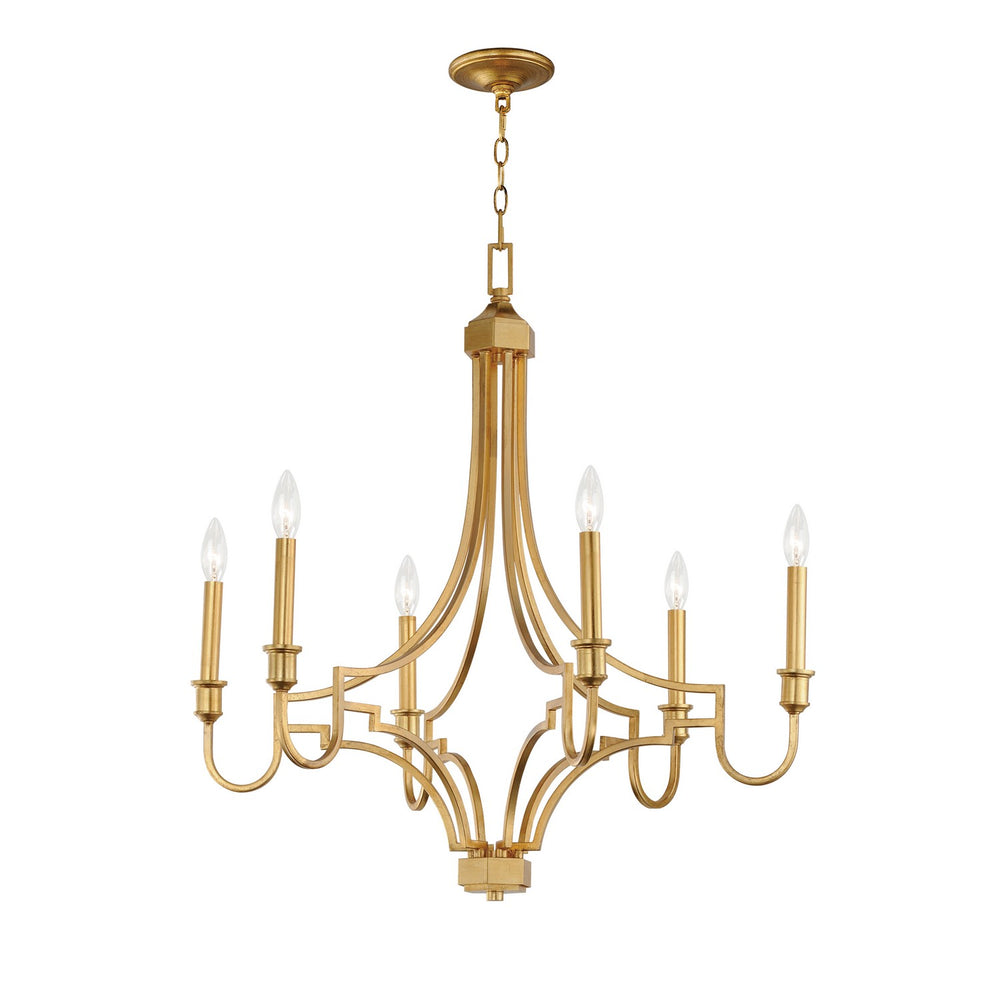 Maxim - Six Light Chandelier - Normandy - Gold Leaf- Union Lighting Luminaires Decor