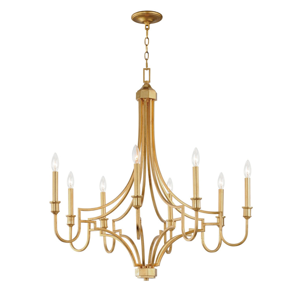 Maxim - Eight Light Chandelier - Normandy - Gold Leaf- Union Lighting Luminaires Decor