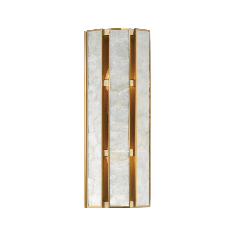 Maxim - Two Light Wall Sconce - Miramar - Capiz / Natural Aged Brass- Union Lighting Luminaires Decor