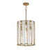 Maxim - Three Light Foyer Pendant - Miramar - Capiz / Natural Aged Brass- Union Lighting Luminaires Decor