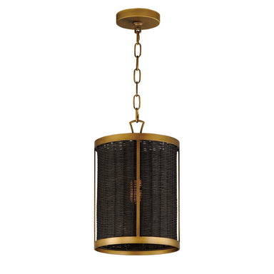 Maxim - One Light Pendant - Rattan - Natural Aged Brass- Union Lighting Luminaires Decor