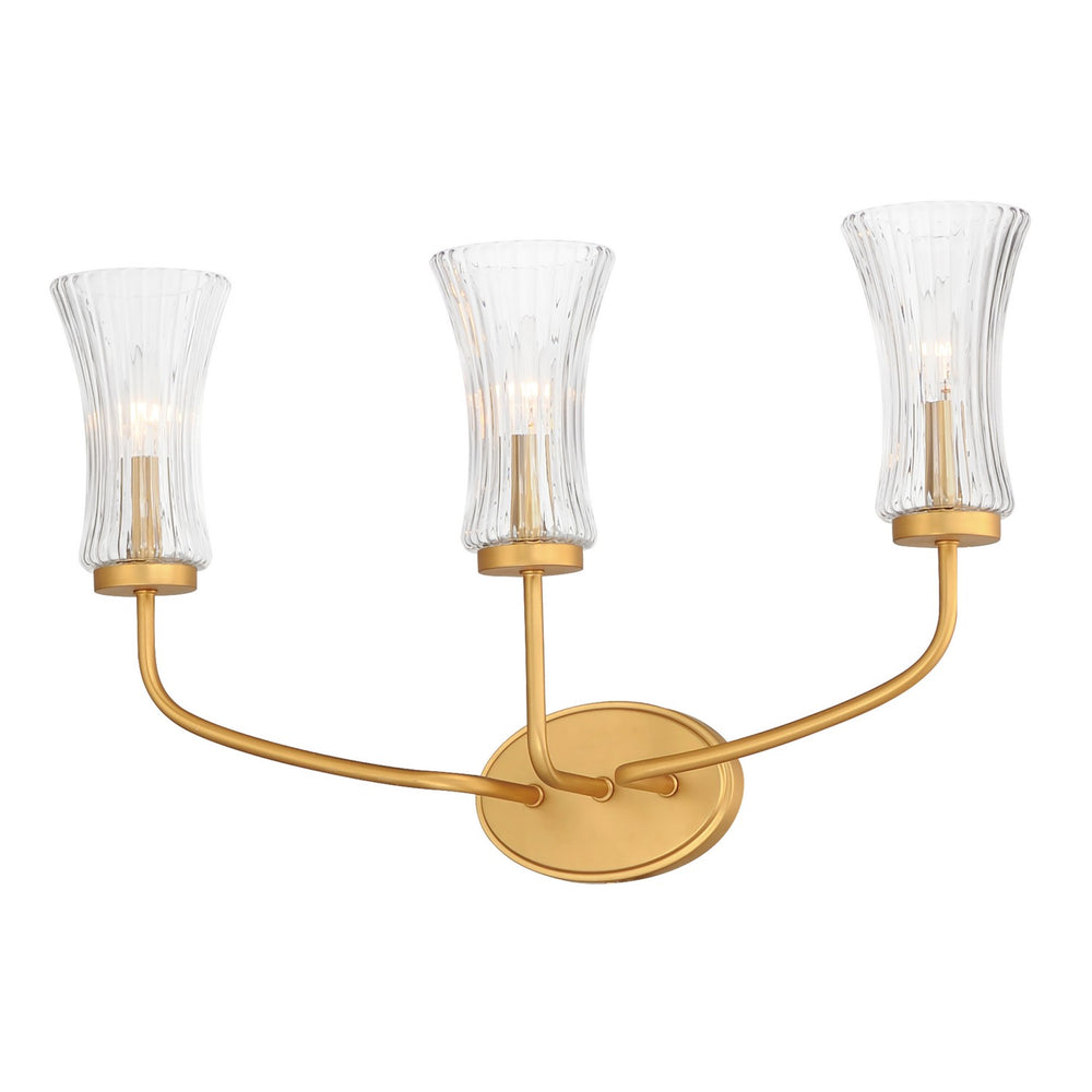 Maxim - Three Light Wall Sconce - Camelot - Natural Aged Brass- Union Lighting Luminaires Decor