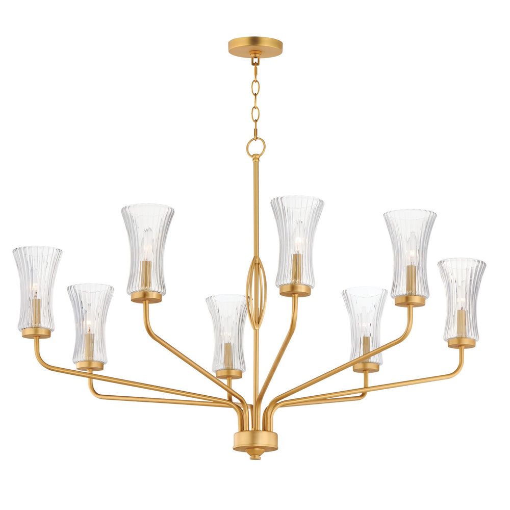 Maxim - Eight Light Chandelier - Camelot - Natural Aged Brass- Union Lighting Luminaires Decor