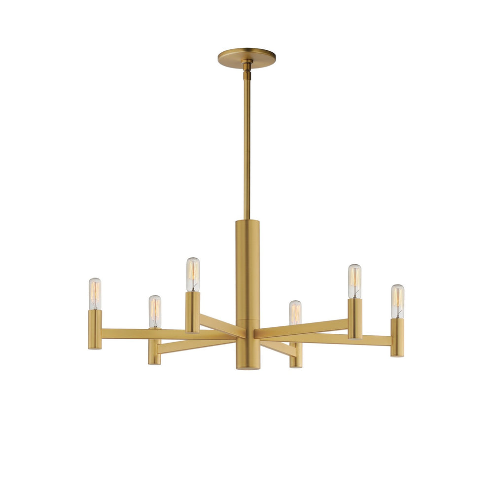Maxim - Six Light Chandelier - Emana - Natural Aged Brass- Union Lighting Luminaires Decor