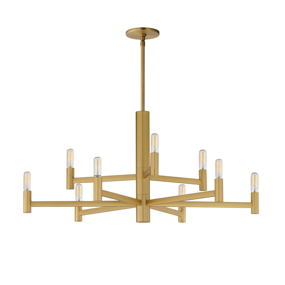 Maxim - Nine Light Chandelier - Emana - Natural Aged Brass- Union Lighting Luminaires Decor