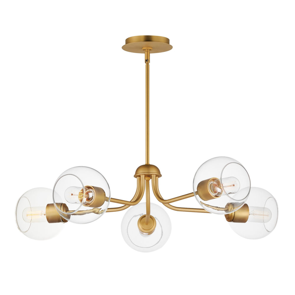 Maxim - Five Light Chandelier - Knox - Natural Aged Brass- Union Lighting Luminaires Decor