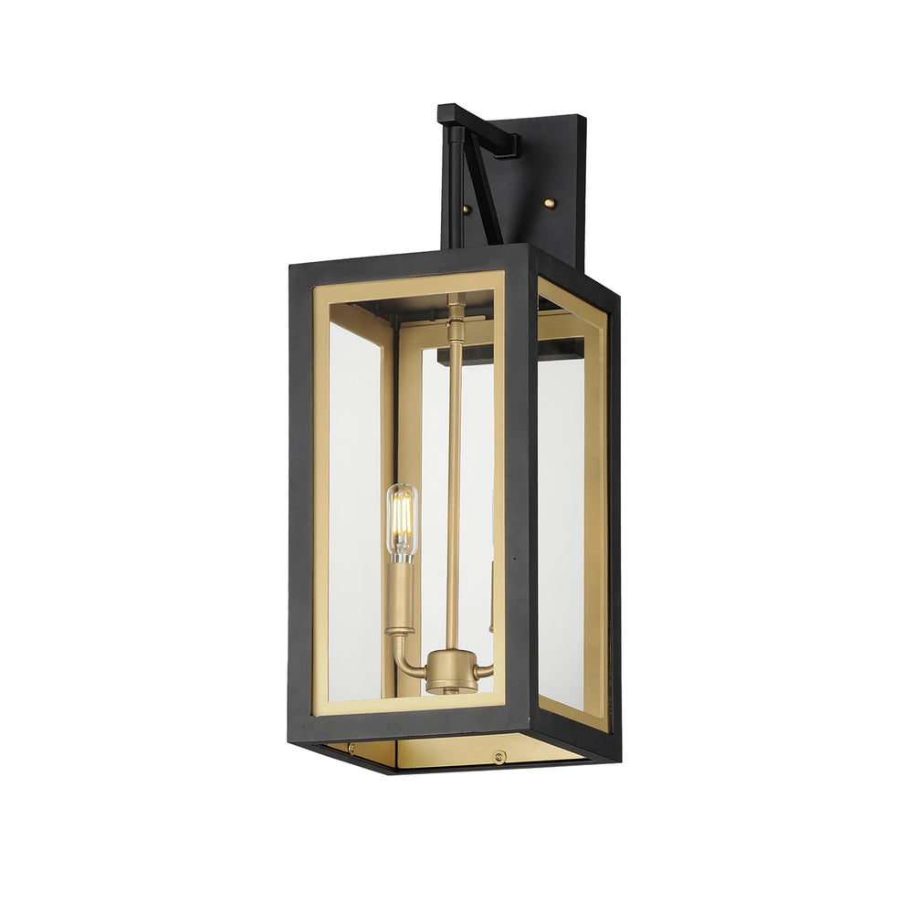 Maxim - Two Light Outdoor Wall Sconce - Neoclass - Black / Gold- Union Lighting Luminaires Decor