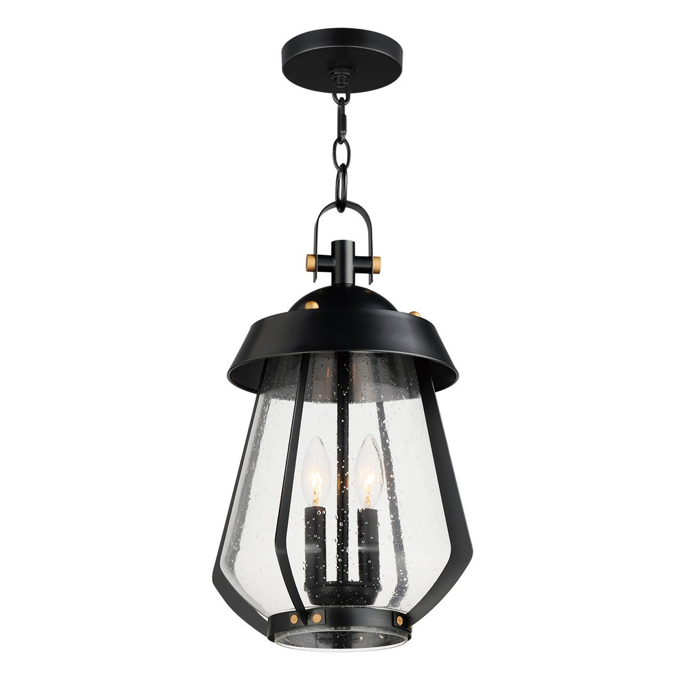 Maxim - Two Light Outdoor Pendant - Mariner - Black / Antique Brass- Union Lighting Luminaires Decor
