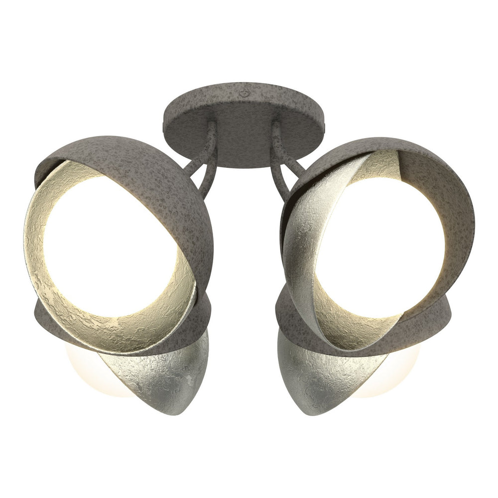 Hubbardton Forge - Four Light Semi-Flush Mount - Brooklyn - Natural Iron- Union Lighting Luminaires Decor