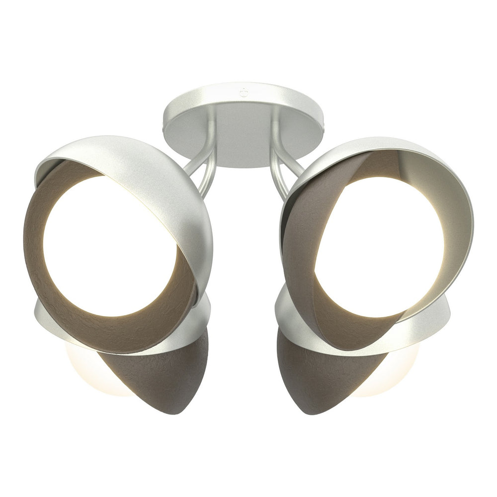 Hubbardton Forge - Four Light Semi-Flush Mount - Brooklyn - Vintage Platinum- Union Lighting Luminaires Decor