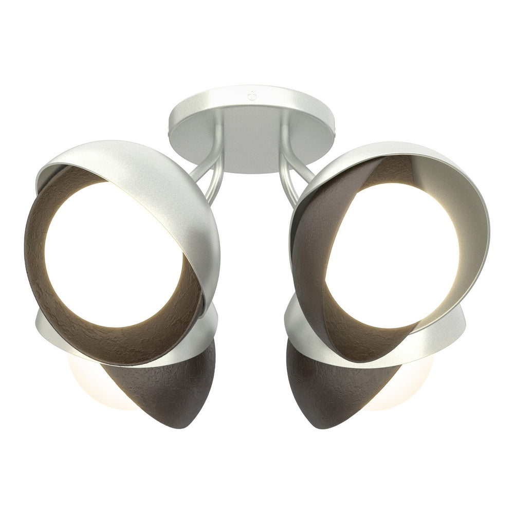 Hubbardton Forge - Four Light Semi-Flush Mount - Brooklyn - Vintage Platinum- Union Lighting Luminaires Decor