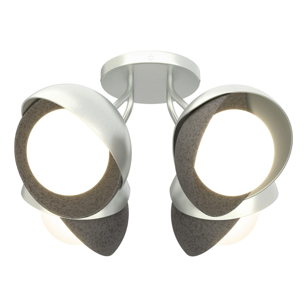 Hubbardton Forge - Four Light Semi-Flush Mount - Brooklyn - Vintage Platinum- Union Lighting Luminaires Decor