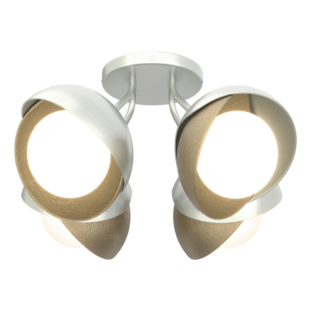 Hubbardton Forge - Four Light Semi-Flush Mount - Brooklyn - Vintage Platinum- Union Lighting Luminaires Decor