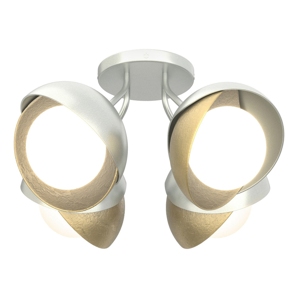 Hubbardton Forge - Four Light Semi-Flush Mount - Brooklyn - Vintage Platinum- Union Lighting Luminaires Decor